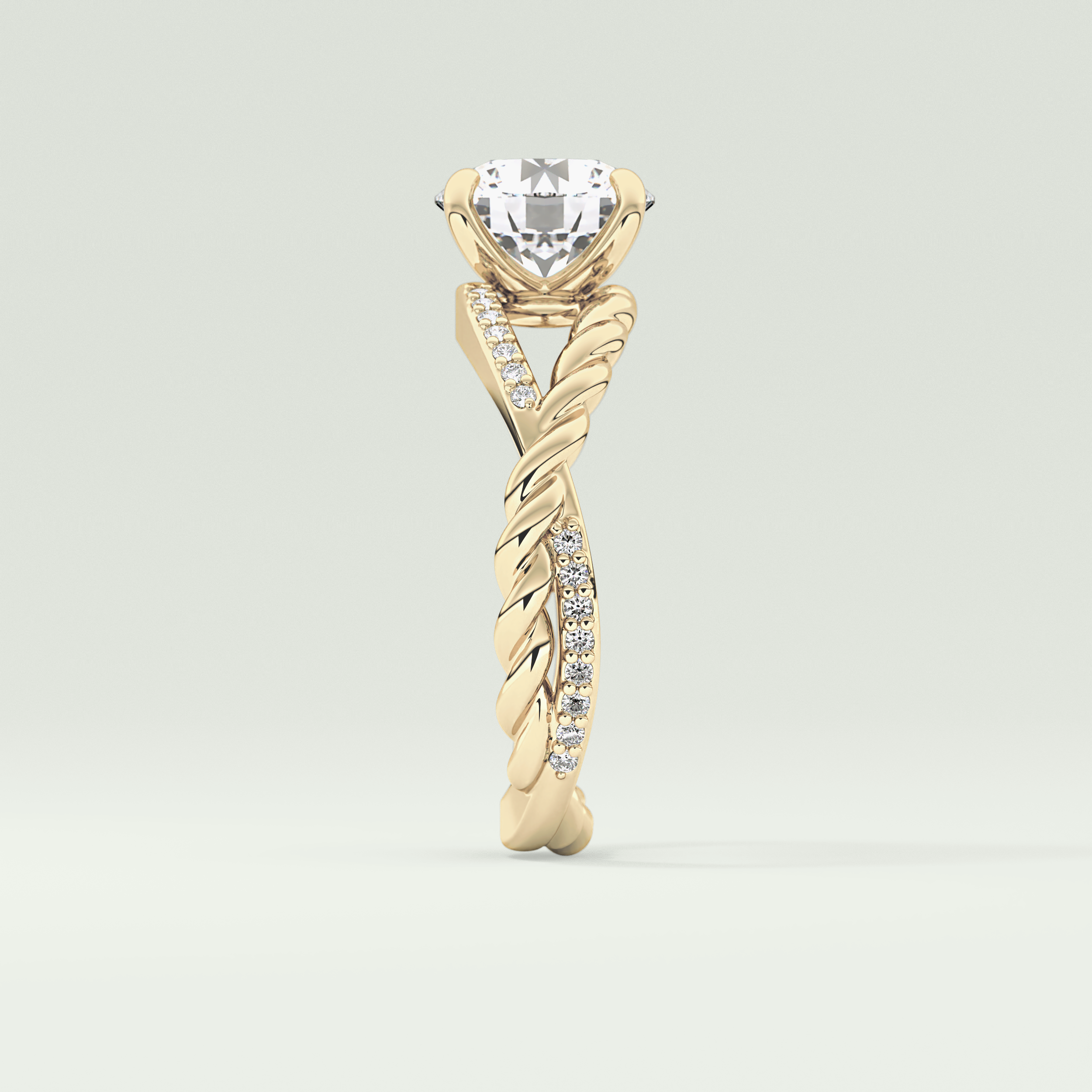 2.0 CT Round Cut Split Shank CVD Engagement Ring