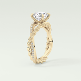 2.0 CT Round Cut Split Shank CVD Engagement Ring