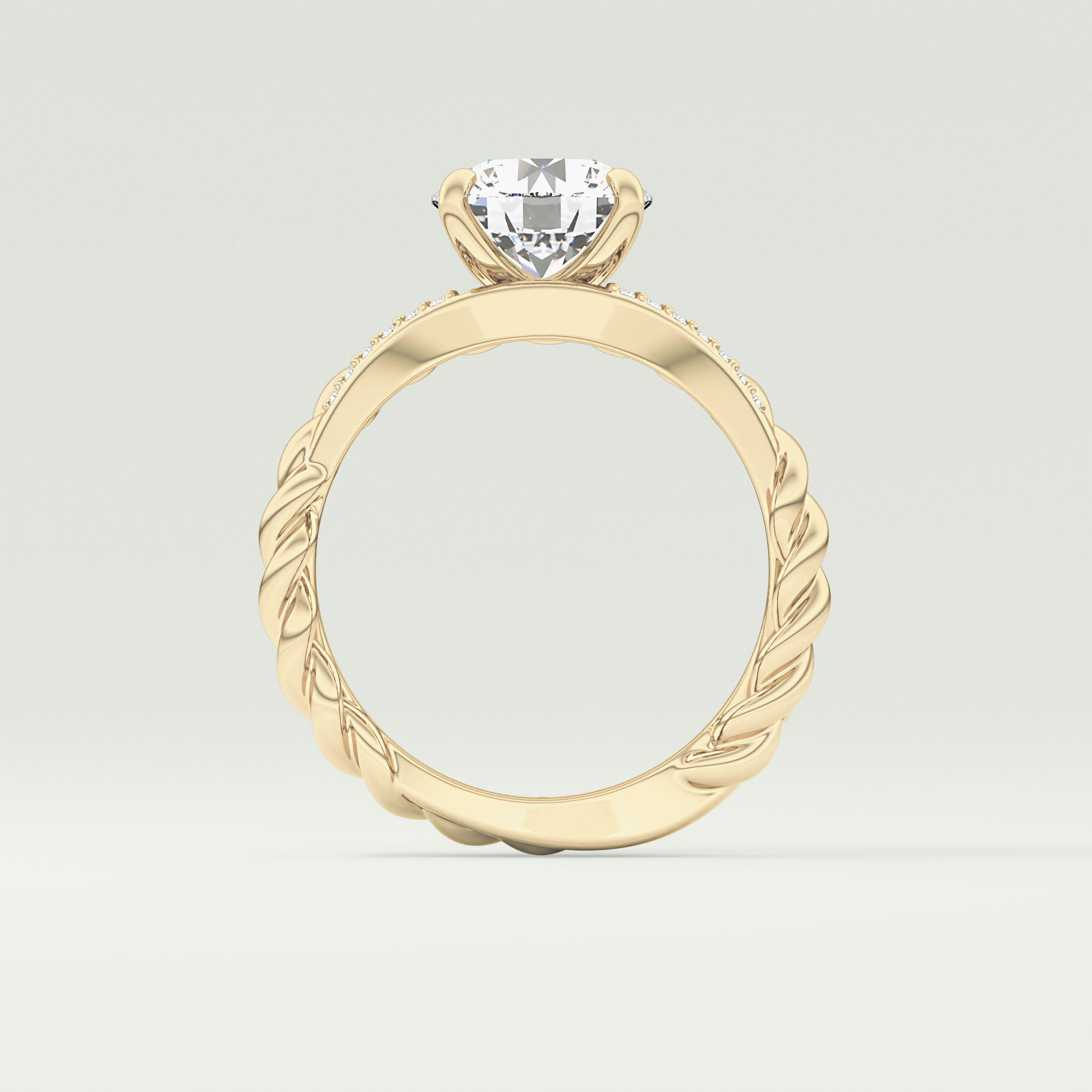 2.0 CT Round Cut Split Shank CVD Engagement Ring