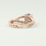 2.0 CT Round Cut Split Shank CVD Engagement Ring