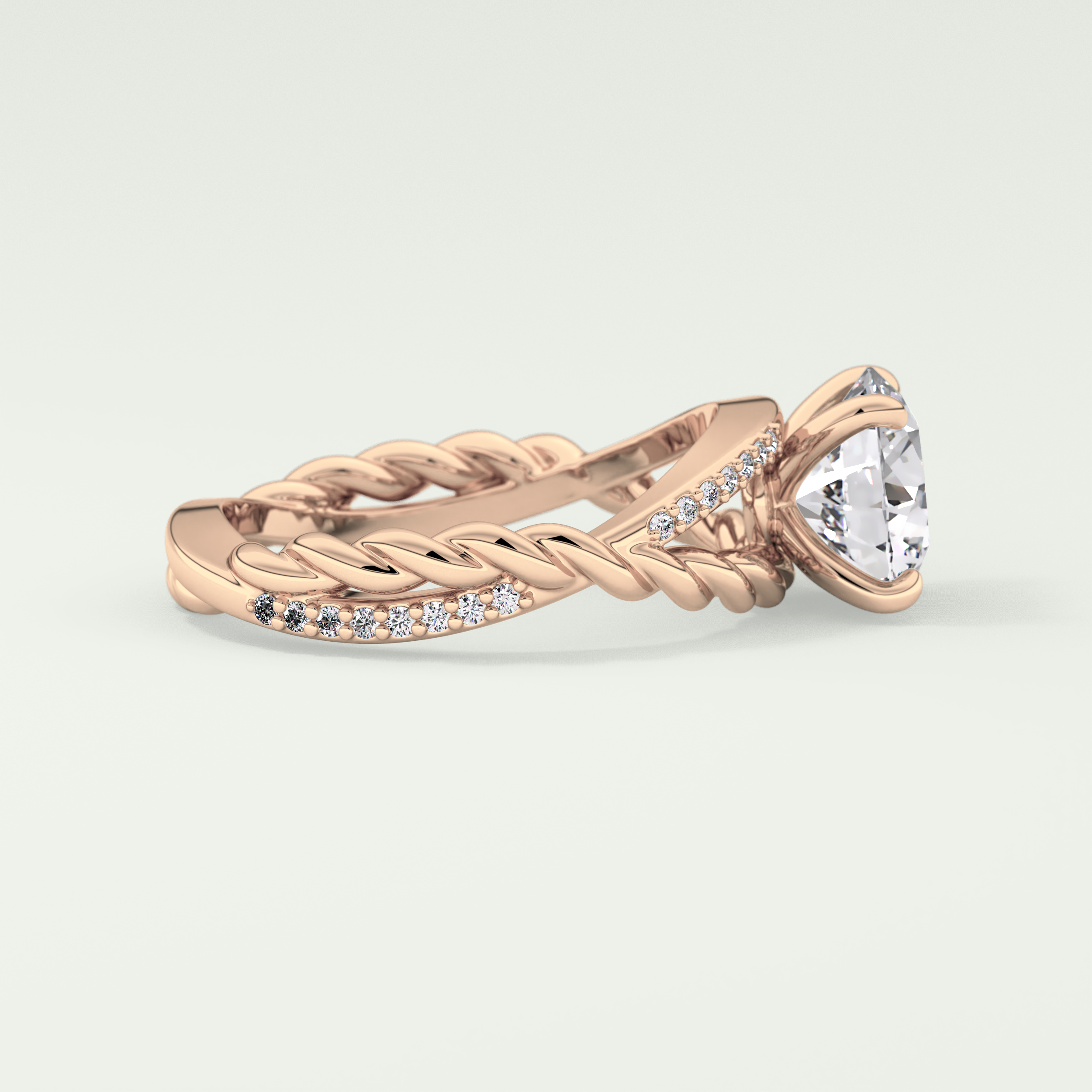 2.0 CT Round Cut Split Shank CVD Engagement Ring