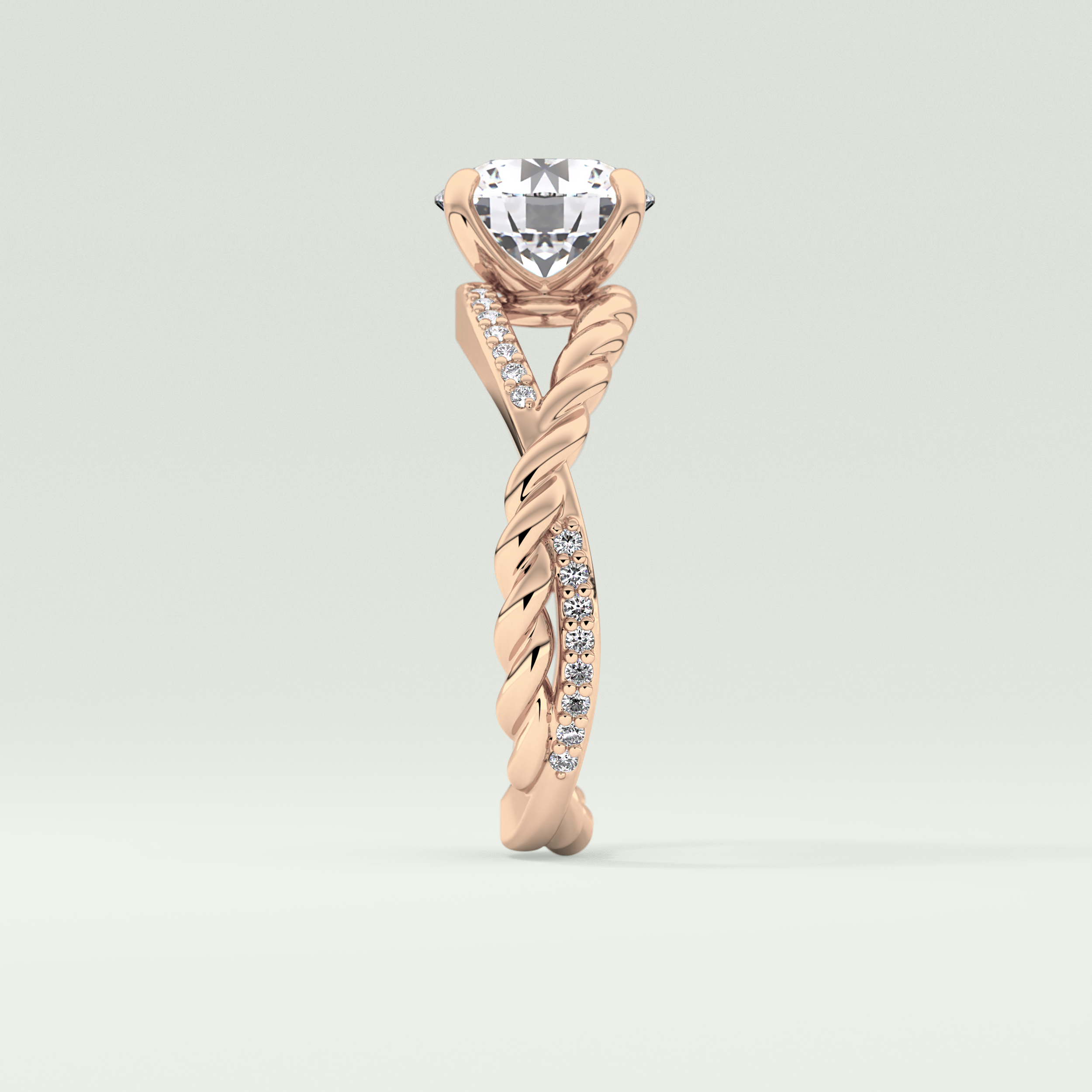 2.0 CT Round Cut Split Shank CVD Engagement Ring