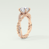2.0 CT Round Cut Split Shank CVD Engagement Ring