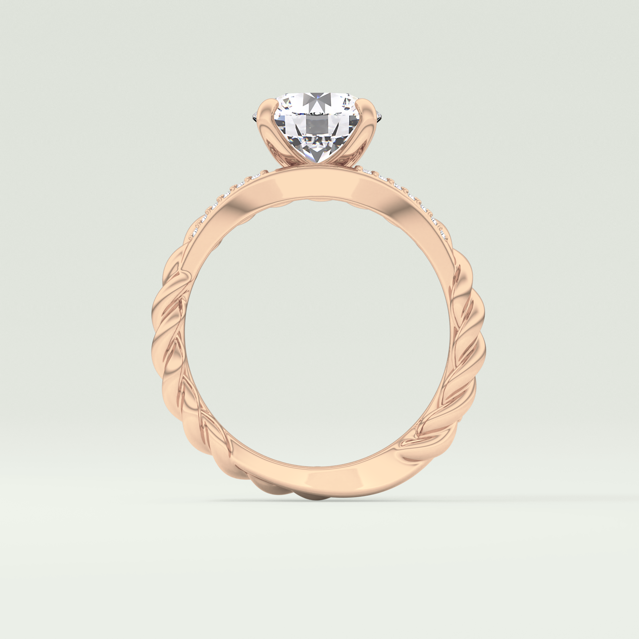 2.0 CT Round Cut Split Shank CVD Engagement Ring