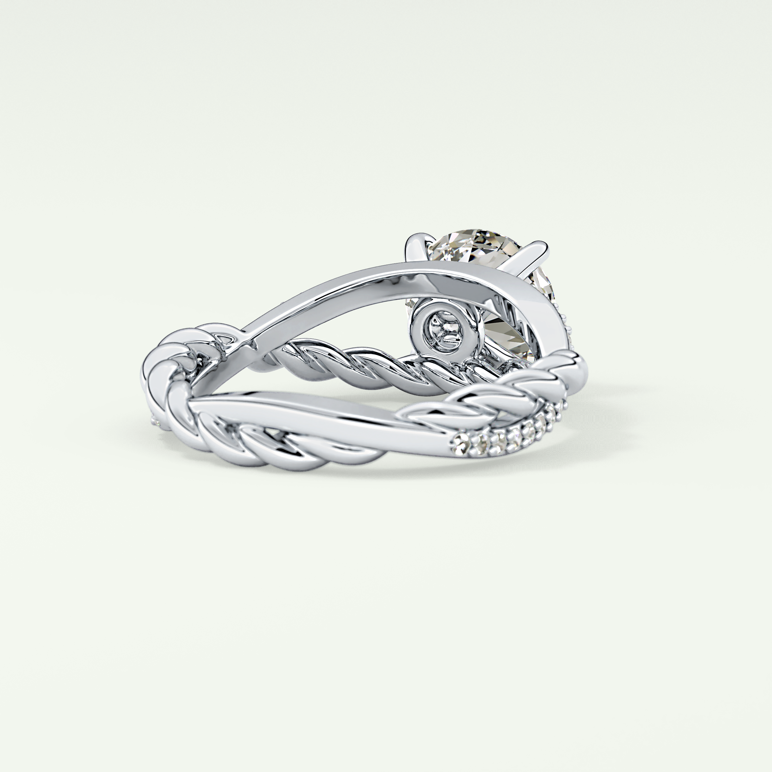 2.0 CT Round Cut Split Shank CVD Engagement Ring