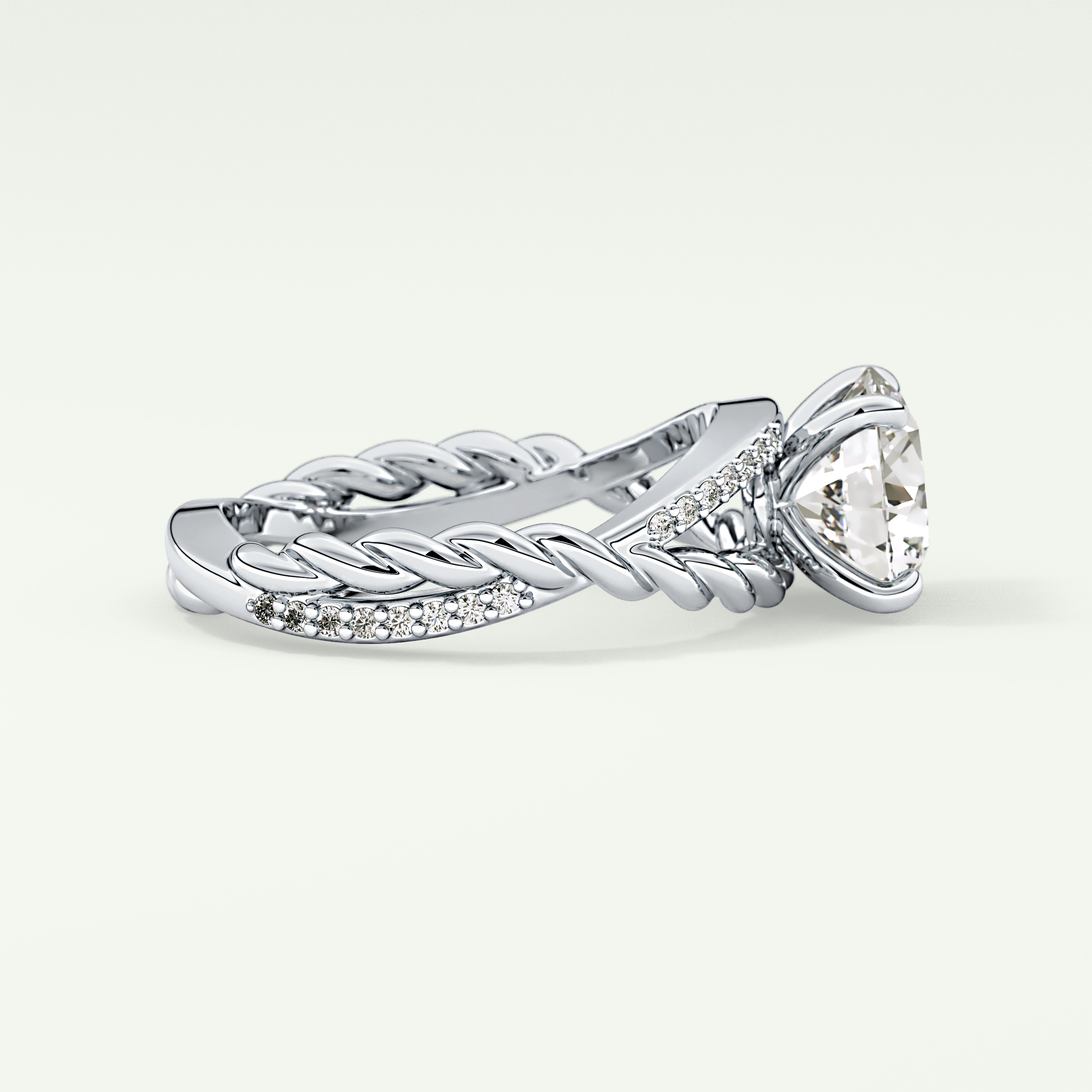 2.0 CT Round Cut Split Shank CVD Engagement Ring