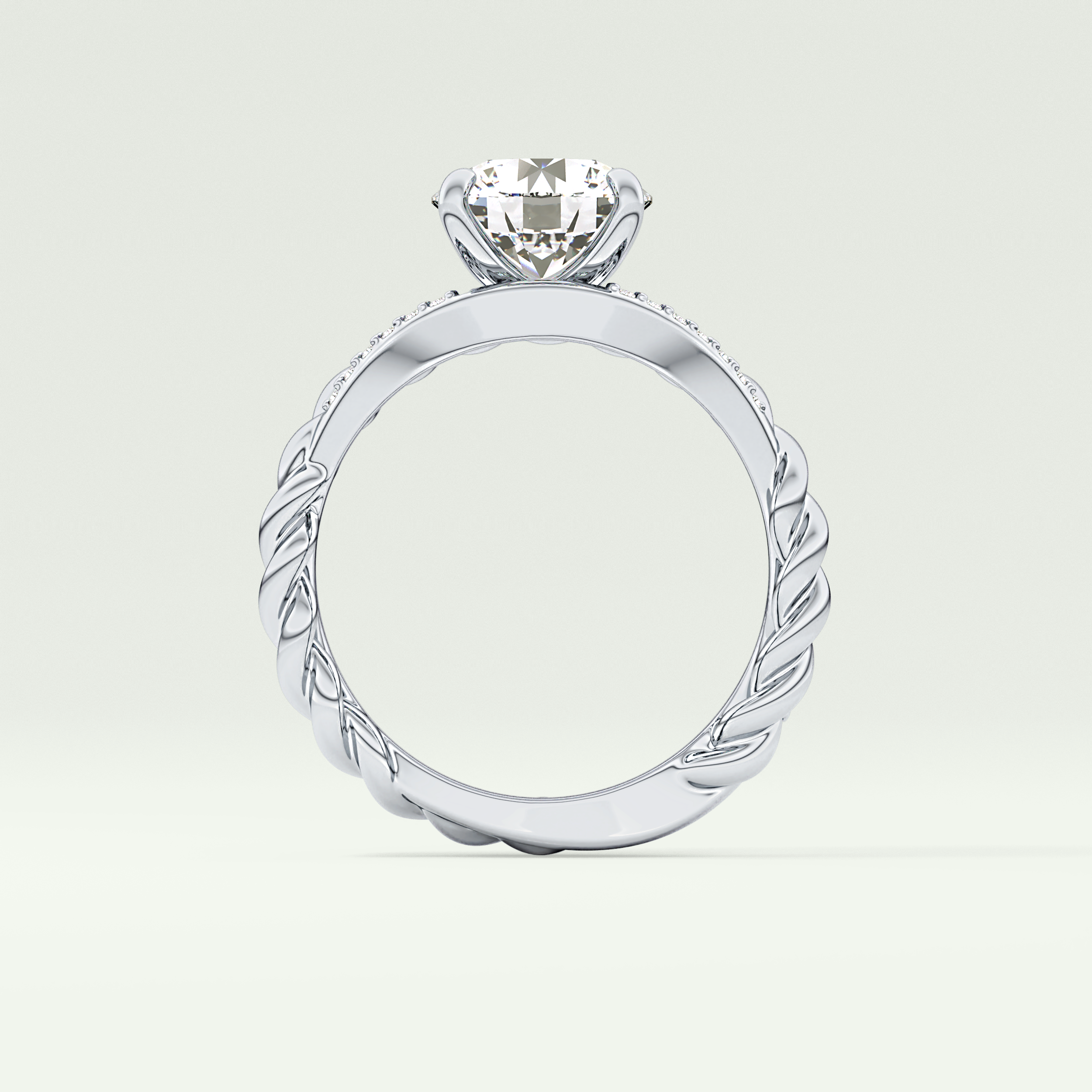 2.0 CT Round Cut Split Shank CVD Engagement Ring