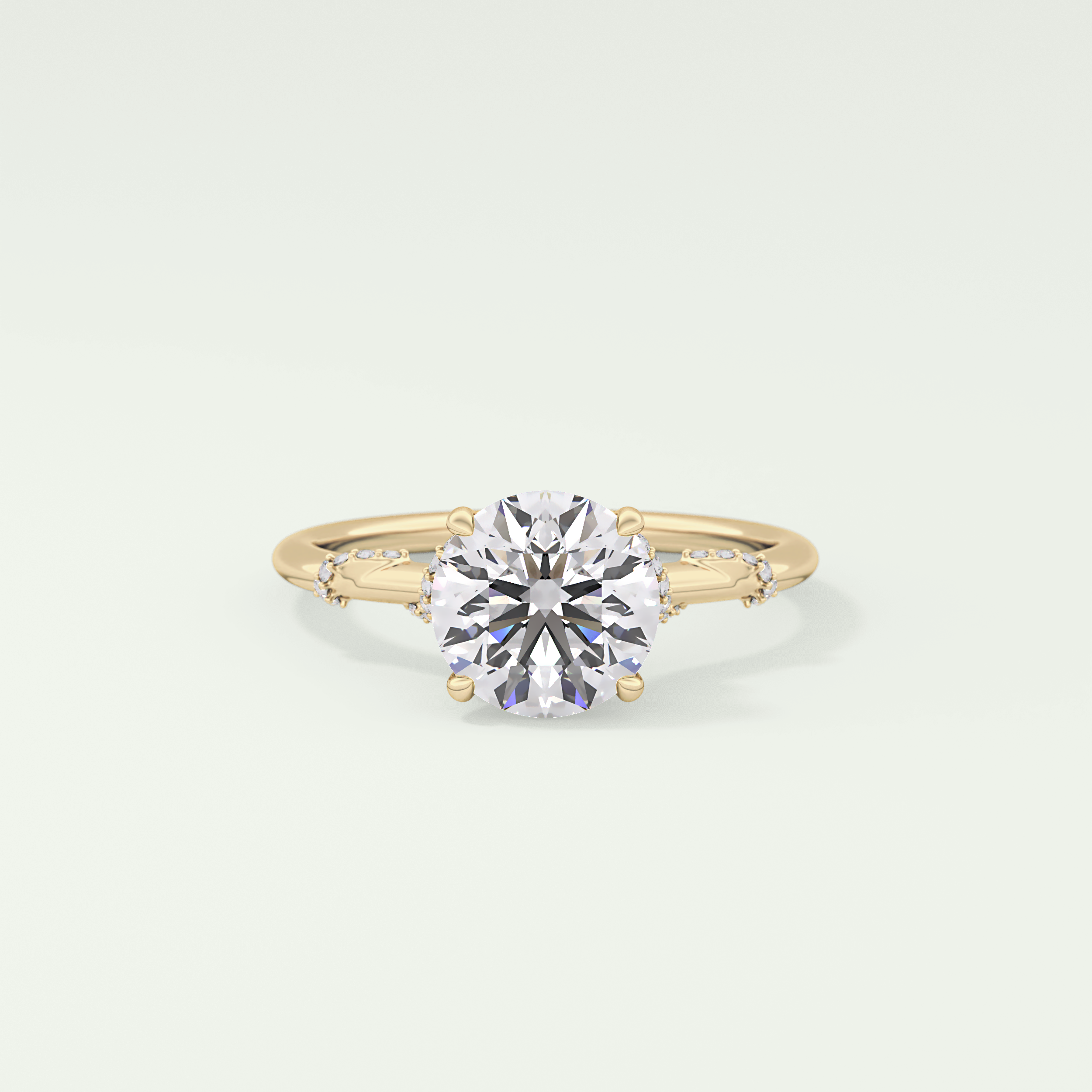 2.0 CT  Round Cut Hidden Halo & Pave  Moissanite Engagement Ring 1