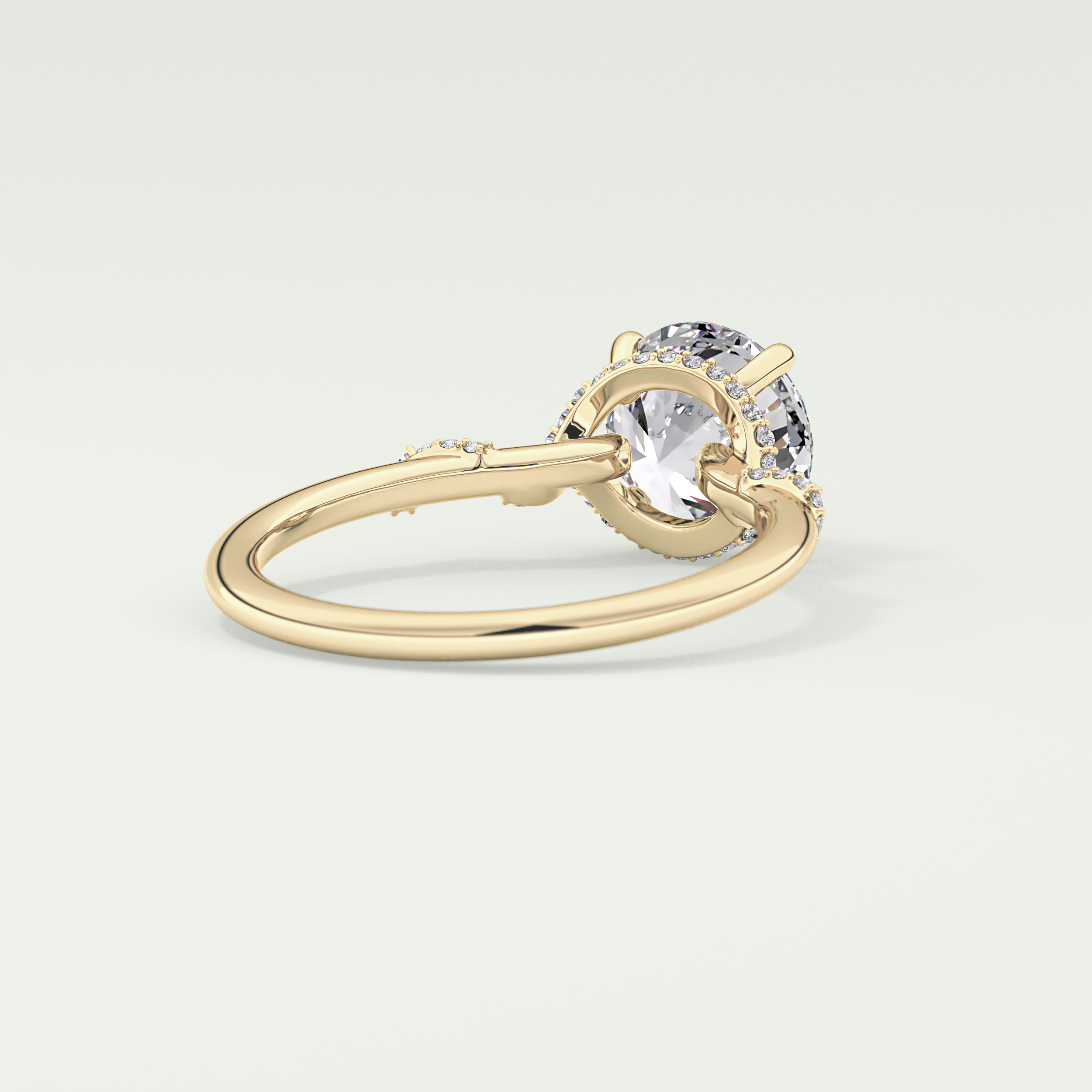 2.0 CT  Round Cut Hidden Halo & Pave  Moissanite Engagement Ring 2