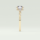 2.0 CT  Round Cut Hidden Halo & Pave  Moissanite Engagement Ring 4