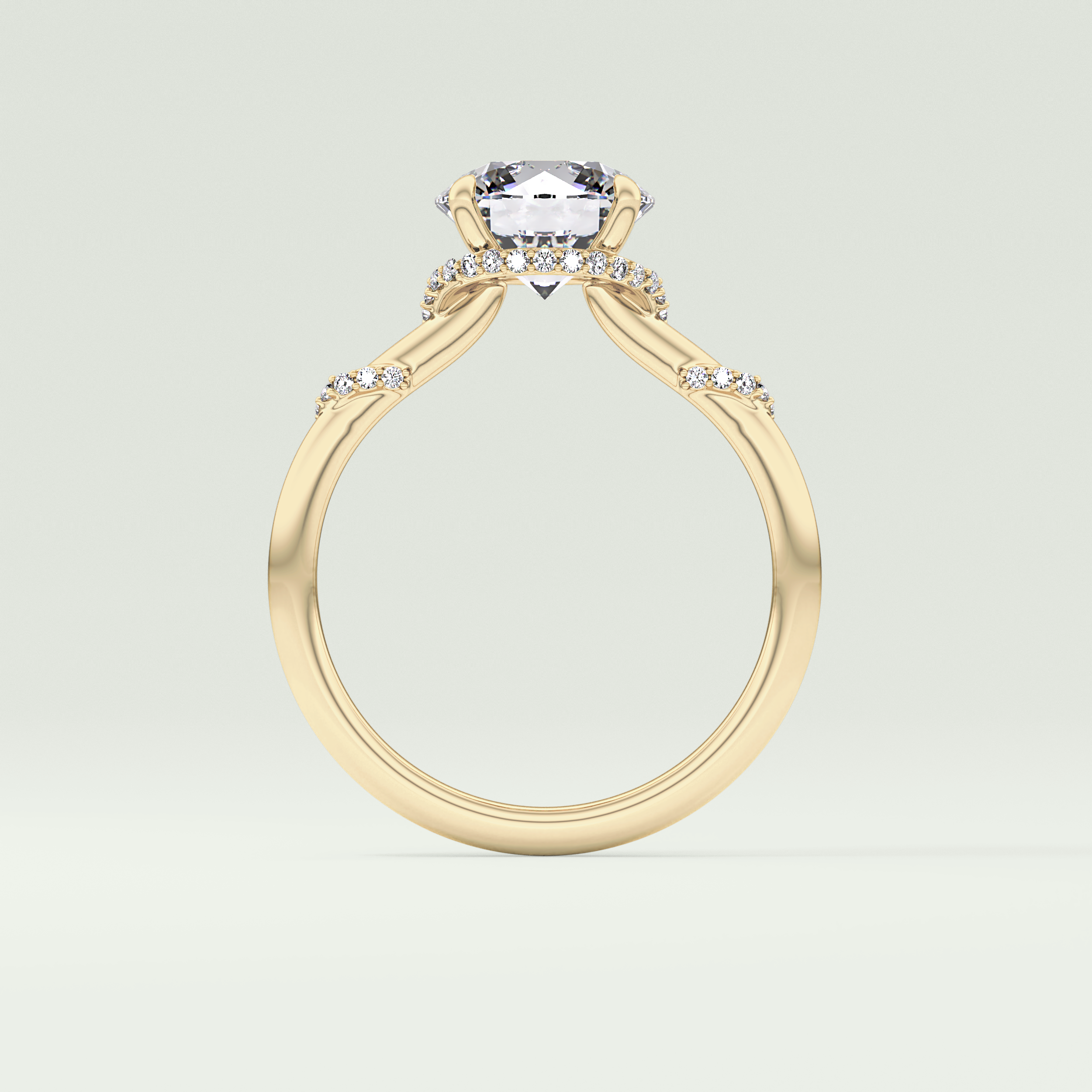 2.0 CT Round Cut Hidden Halo Lab-Grown Diamond Engagement Ring