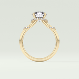 2.0 CT  Round Cut Hidden Halo & Pave  Moissanite Engagement Ring 6