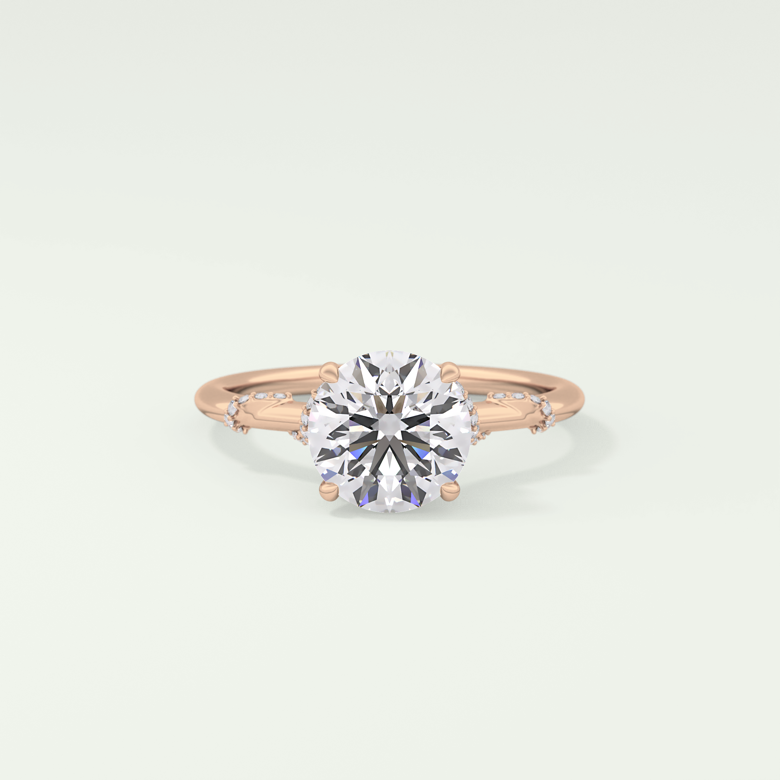 2.0 CT  Round Cut Hidden Halo & Pave  Moissanite Engagement Ring 7