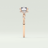 2.0 CT  Round Cut Hidden Halo & Pave  Moissanite Engagement Ring 10