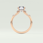 2.0 CT  Round Cut Hidden Halo & Pave  Moissanite Engagement Ring 12