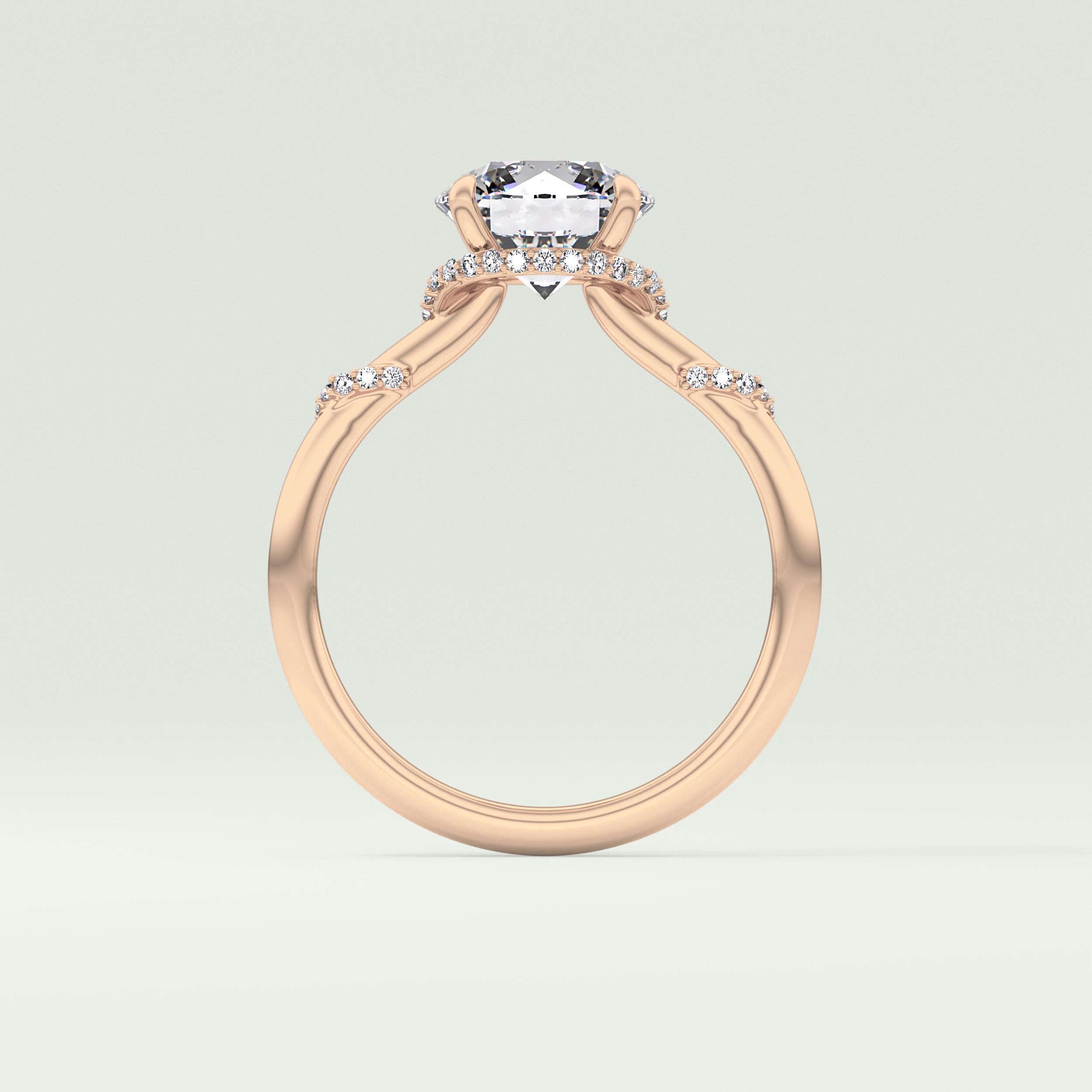 2.0 CT  Round Cut Hidden Halo & Pave  Moissanite Engagement Ring 12