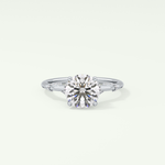 2.0 CT  Round Cut Hidden Halo & Pave  Moissanite Engagement Ring 13