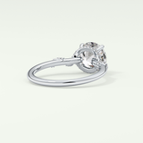2.0 CT  Round Cut Hidden Halo & Pave  Moissanite Engagement Ring 14
