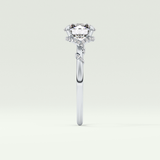 2.0 CT  Round Cut Hidden Halo & Pave  Moissanite Engagement Ring 16