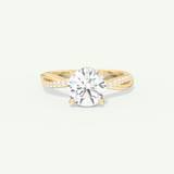 2.0 CT Round Cut Twisted Pave Lab-Grown Diamond Engagement Ring