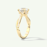 2.0 CT Round Cut Twisted Pave Lab-Grown Diamond Engagement Ring