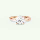 2.0 CT Round Cut Twisted Pave Lab-Grown Diamond Engagement Ring