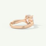 2.0 CT Round Cut Hidden Halo Twisted Pave Moissanite Engagement Ring