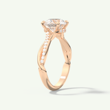 2.0 CT Round Cut Twisted Pave Lab-Grown Diamond Engagement Ring