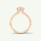 2.0 CT Round Cut Twisted Pave Lab-Grown Diamond Engagement Ring