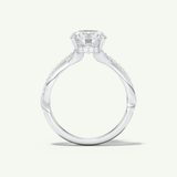 2.0 CT Round Cut Twisted Pave Lab-Grown Diamond Engagement Ring