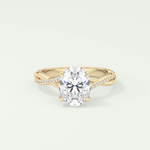 2.0 CT Oval Cut Twisted Shank Lab Grown Diamond Engagement Ring