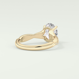 2.0 CT Oval Cut Twisted Shank Lab Grown Diamond Engagement Ring