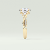 2.0 CT Oval Cut Twisted Shank Lab Grown Diamond Engagement Ring