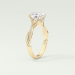 2.0 CT Oval Cut Twisted Shank Lab Grown Diamond Engagement Ring
