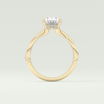 2.0 CT Oval Cut Twisted Shank Lab Grown Diamond Engagement Ring