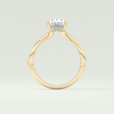 2.0 CT Oval Cut Twisted Shank Lab Grown Diamond Engagement Ring