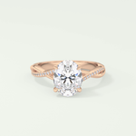 2.0 CT Oval Cut Twisted Shank Lab Grown Diamond Engagement Ring
