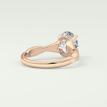 2.0 CT Oval Cut Twisted Shank Lab Grown Diamond Engagement Ring