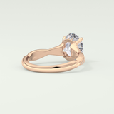 2.0 CT Oval Cut Twisted Shank Lab Grown Diamond Engagement Ring