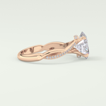 2.0 CT Oval Cut Twisted Shank Lab Grown Diamond Engagement Ring