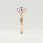 2.0 CT Oval Cut Twisted Shank Lab Grown Diamond Engagement Ring