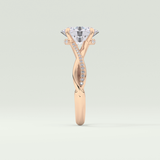 2.0 CT Oval Cut Twisted Shank Lab Grown Diamond Engagement Ring