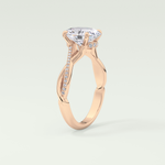 2.0 CT Oval Cut Twisted Shank Lab Grown Diamond Engagement Ring