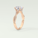 2.0 CT Oval Cut Twisted Shank Lab Grown Diamond Engagement Ring