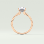 2.0 CT Oval Cut Twisted Shank Lab Grown Diamond Engagement Ring