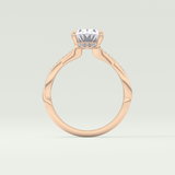 2.0 CT Oval Cut Twisted Shank Lab Grown Diamond Engagement Ring