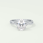 2.0 CT Oval Cut Twisted Shank Lab Grown Diamond Engagement Ring
