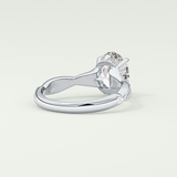 2.0 CT Oval Cut Twisted Shank Lab Grown Diamond Engagement Ring