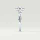 2.0 CT Oval Cut Twisted Shank Lab Grown Diamond Engagement Ring
