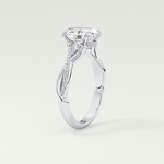 2.0 CT Oval Cut Twisted Shank Lab Grown Diamond Engagement Ring